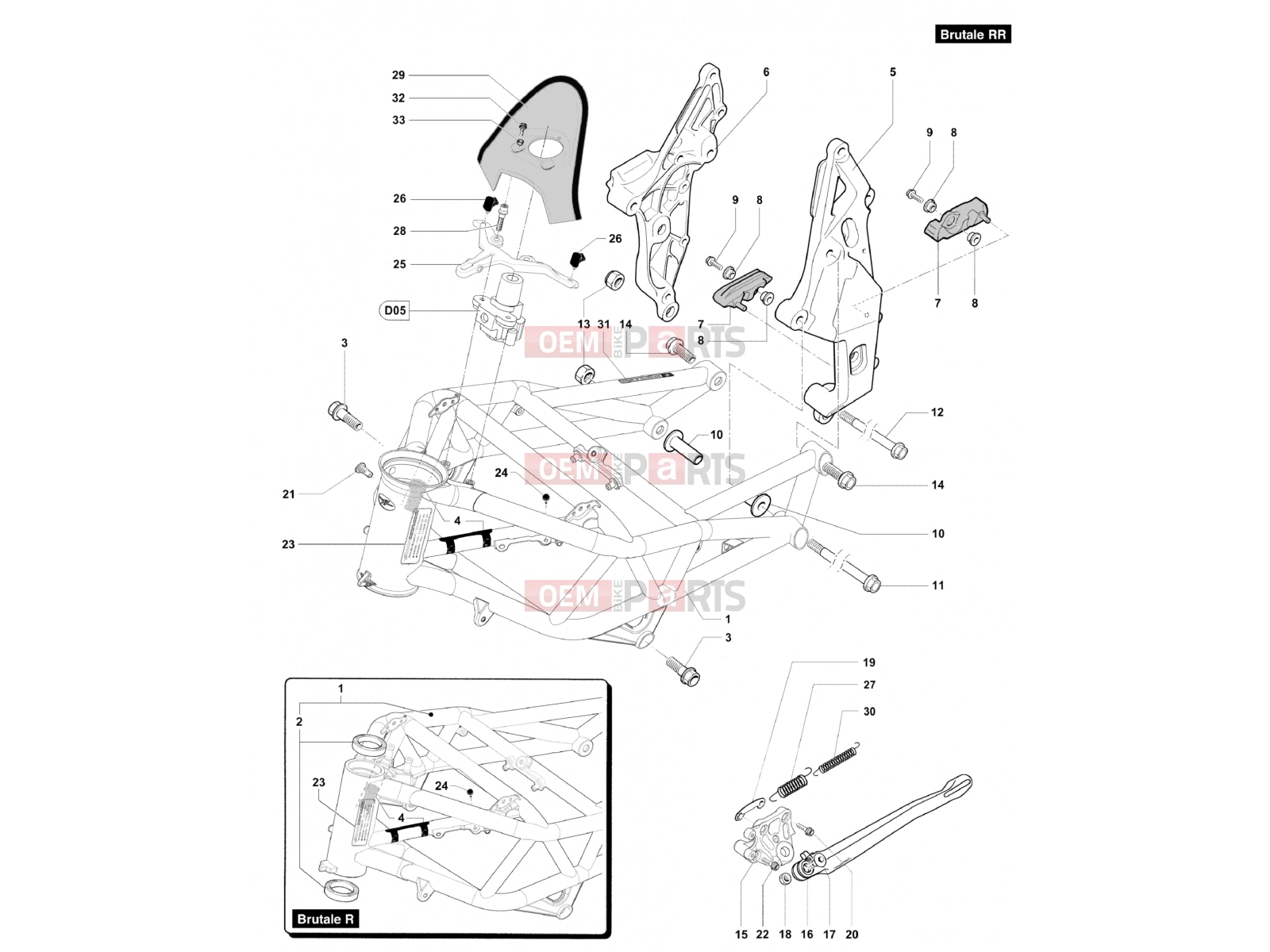 MV Agusta Brutale 1090 R 2012 Frame Assembly