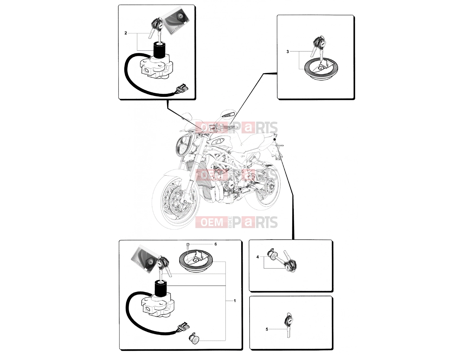 MV Agusta Brutale 1090 R 2012 Locks