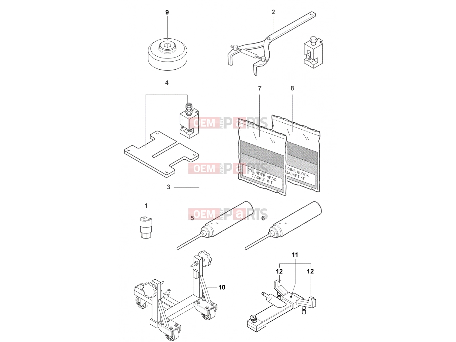 MV Agusta Brutale 1090 RR 2012 Service Tools Engine 2