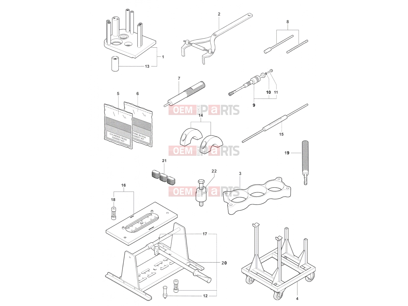 MV Agusta F3 675 Service Tools Engine