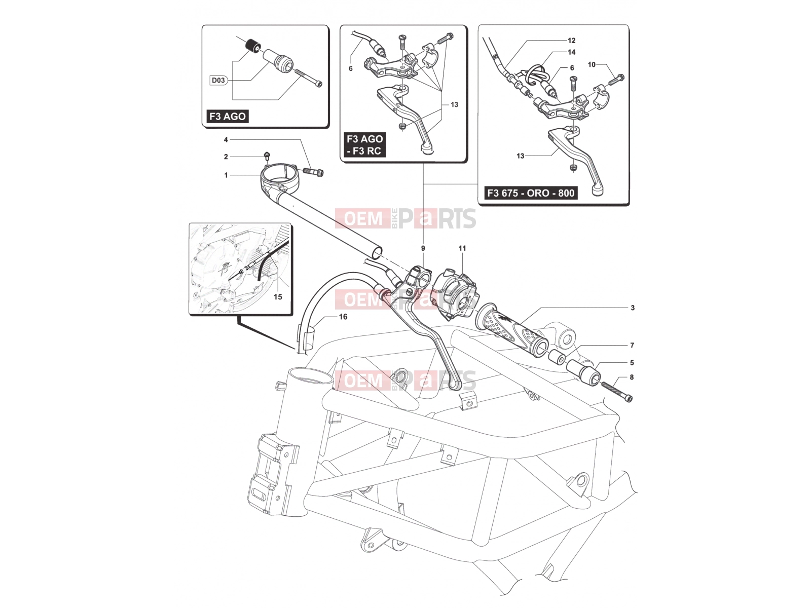MV Agusta F3 800 Handlebar Assembly Left