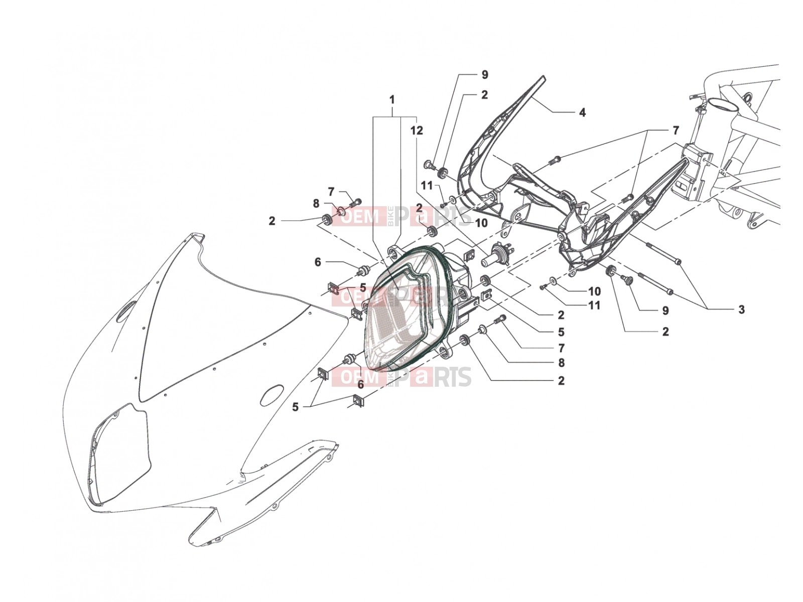 MV Agusta F3 800 Headlight Components