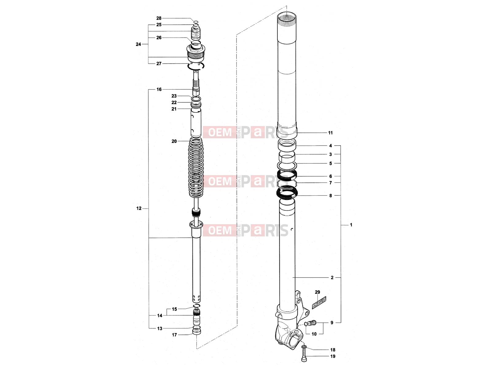 MV Agusta 2002-2003 F4 750S Front Fork Left