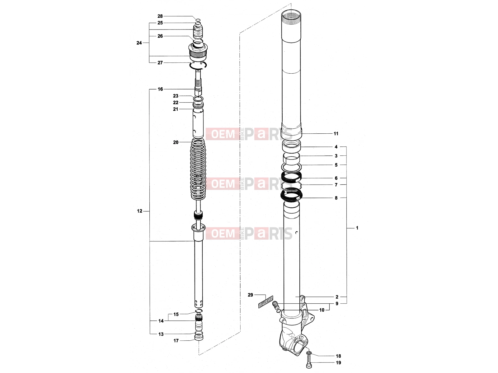 MV Agusta 2003 F4 750 SPR Front Fork Right
