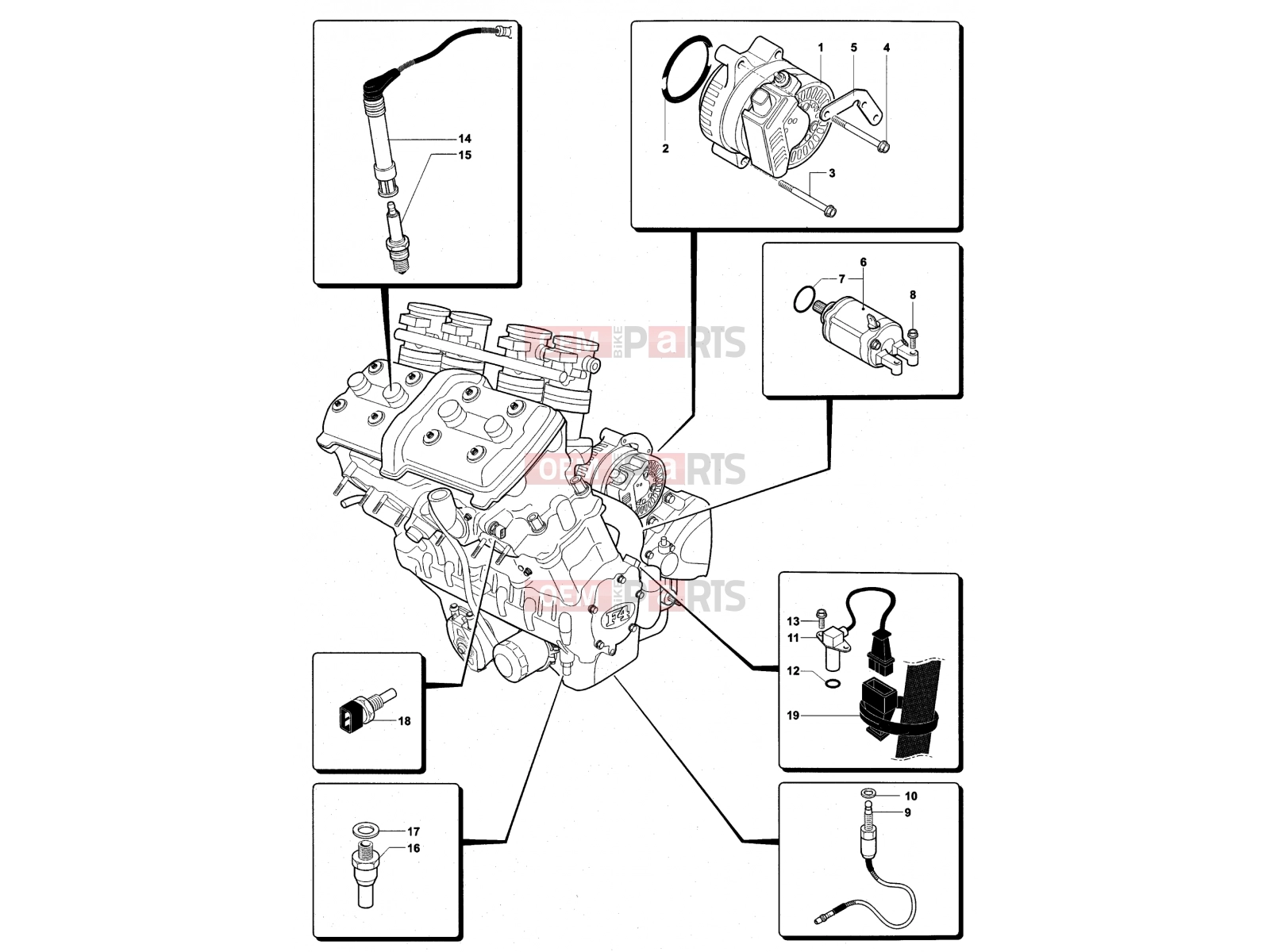 MV Agusta 2004 F4 AGO Engine Electric System