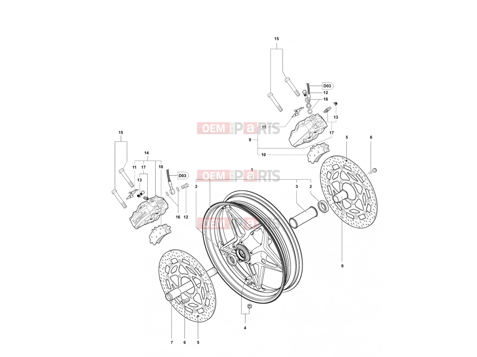 MV Agusta 2012 F4 RR Front Wheel Assembly