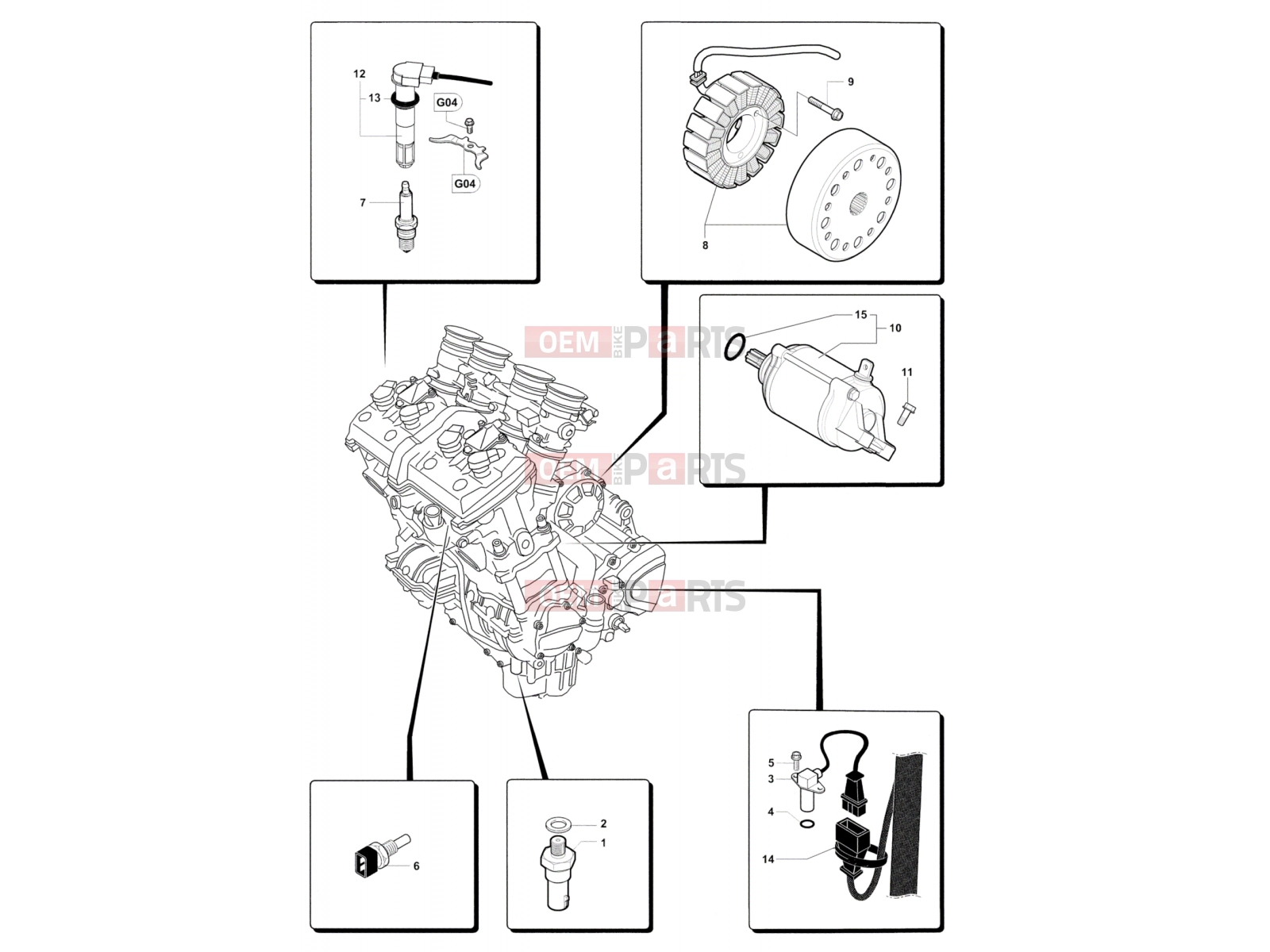 MV Agusta 2012 F4 RR Engine Electric System