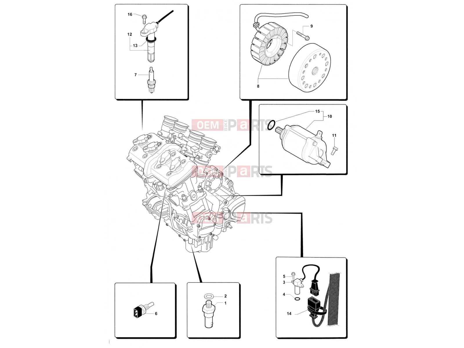 MV Agusta 2013-2015 F4 RR Engine Electric System