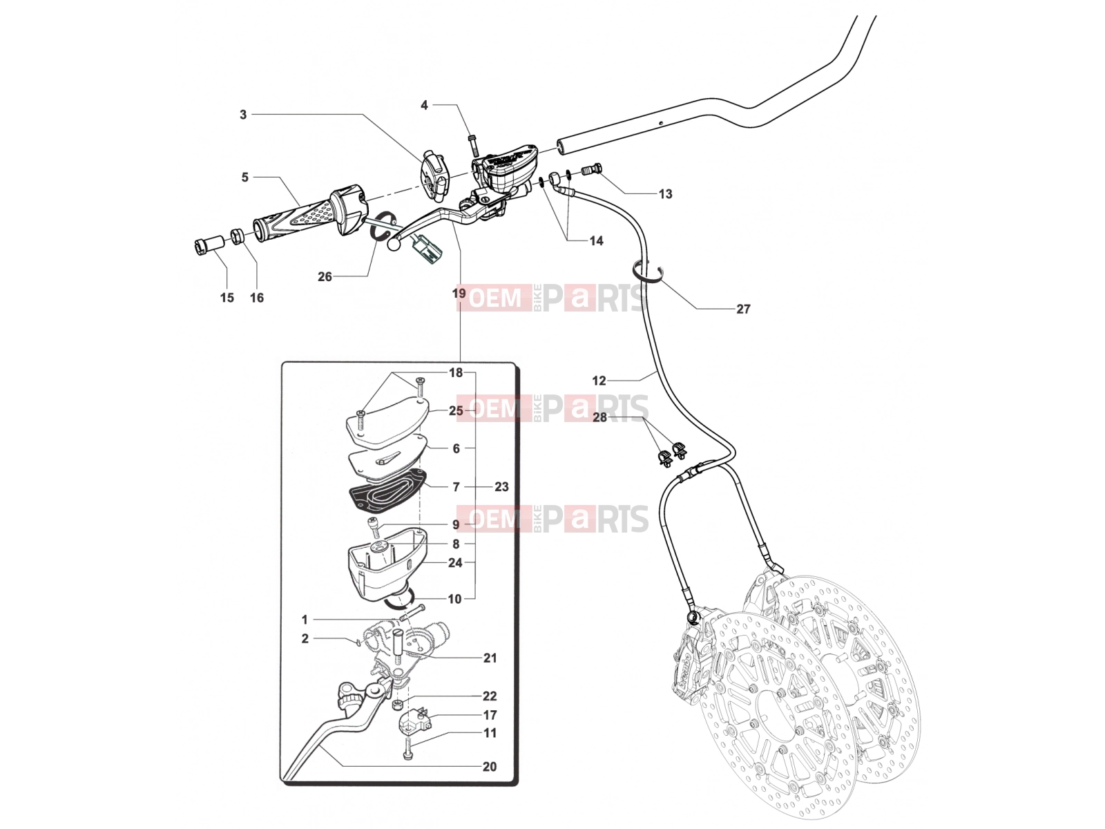 MV Agusta Rivale 800 Handlebar Assembly Right