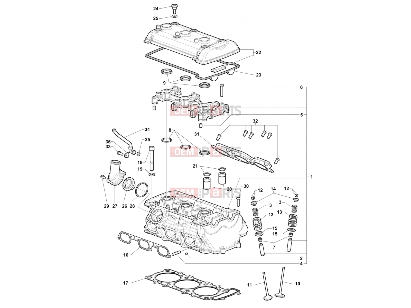 MV Agusta Rivale 800 Cylinder Head Assembly