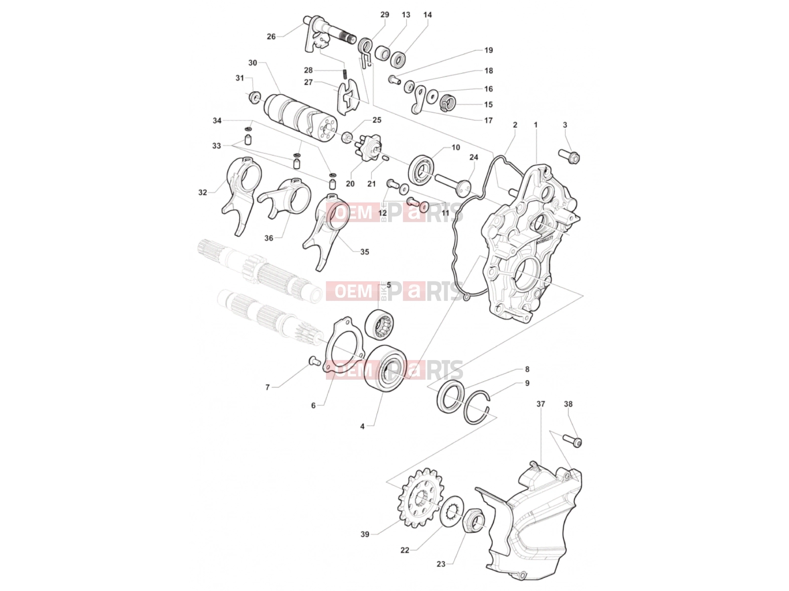 MV Agusta Rivale 800 Gear Selector Assembly