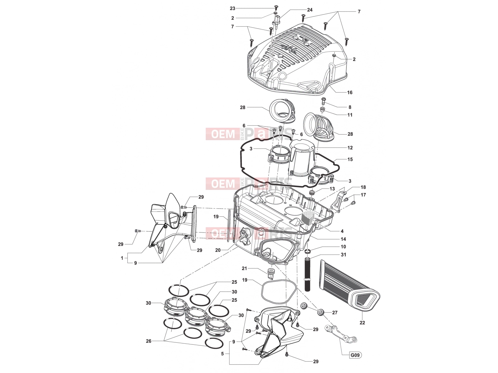 MV Agusta Rivale 800 Airbox Assembly