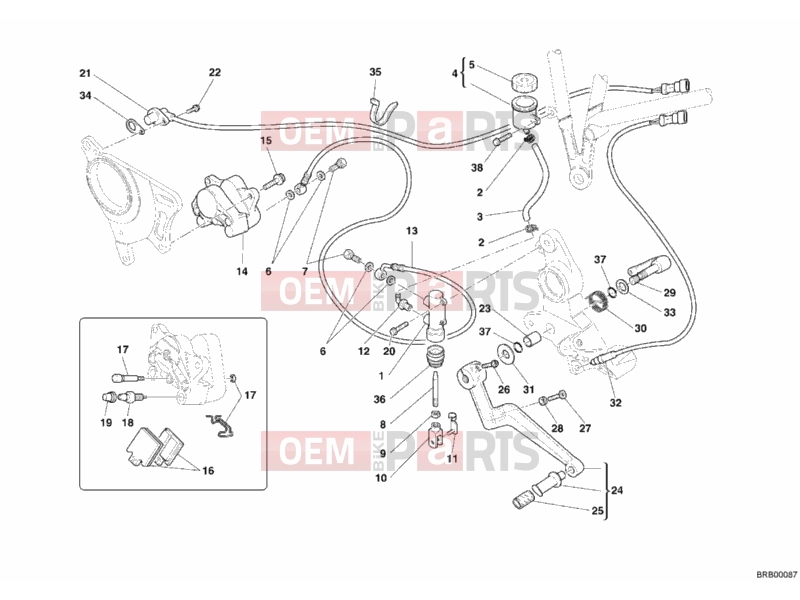DUCATI 2006 Multistrada 1000 S REAR BRAKE SYSTEM » BRAKING SYSTEM