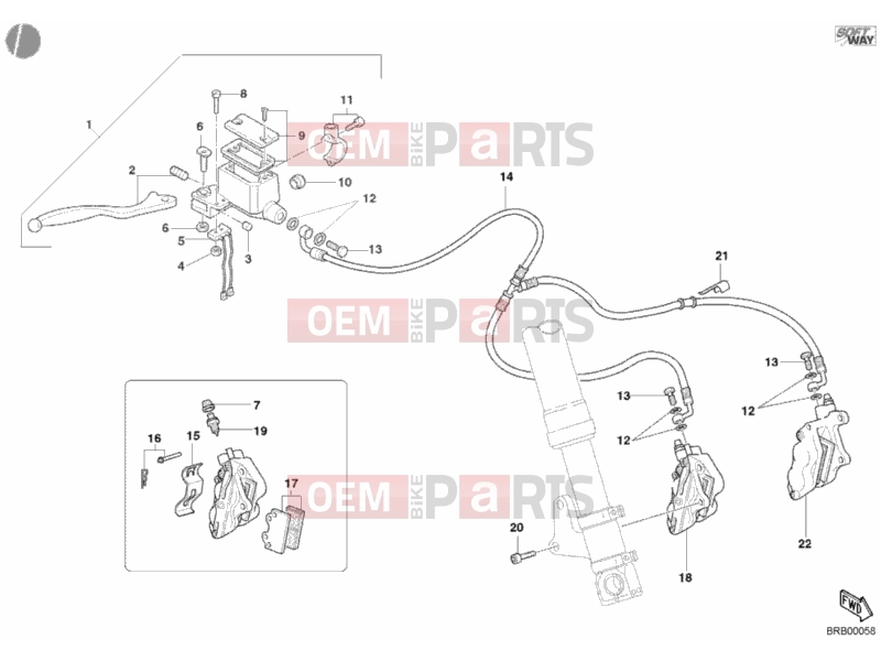 DUCATI 2006 Monster 620 FRONT BRAKE SYSTEM » BRAKING SYSTEM