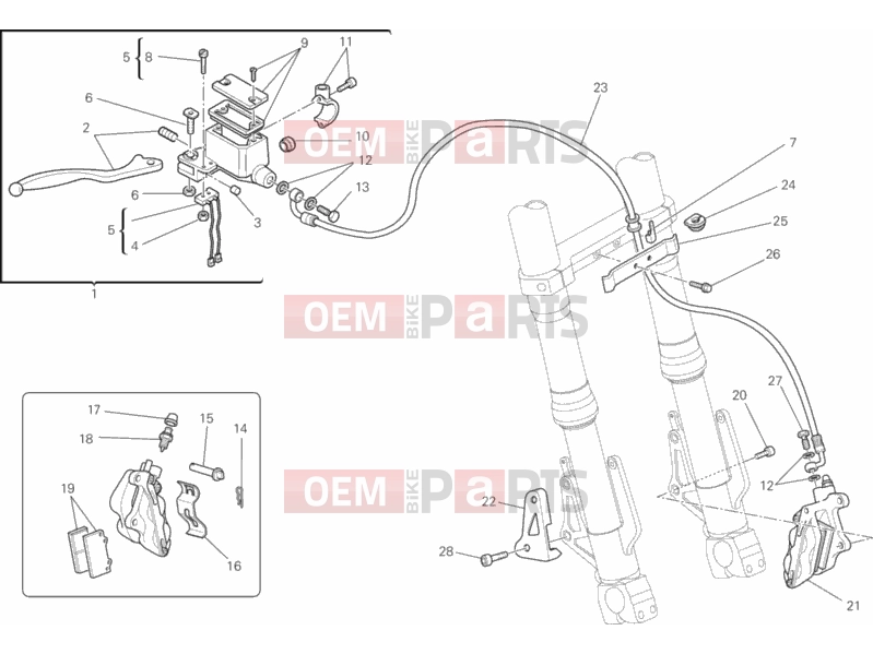 DUCATI 2006 Monster 620 Dark FRONT BRAKE SYSTEM » BRAKING SYSTEM