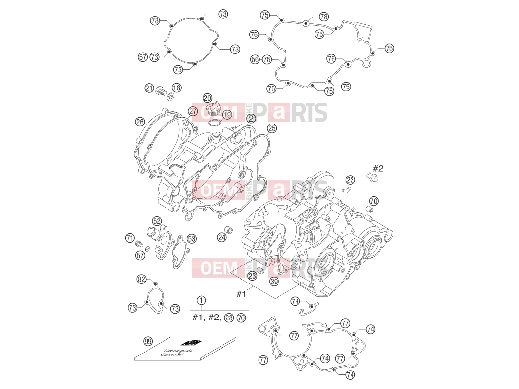 KTM 85 SX (6001D9) [EU] 2004 Engine » ENGINE CASE