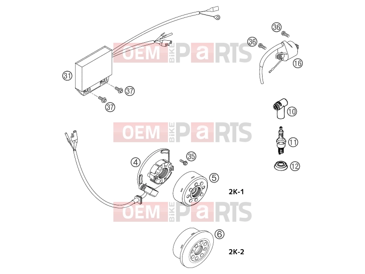 KTM 250 SX (630130) [EU] 2003 IGNITION SYSTEM|Engine|39