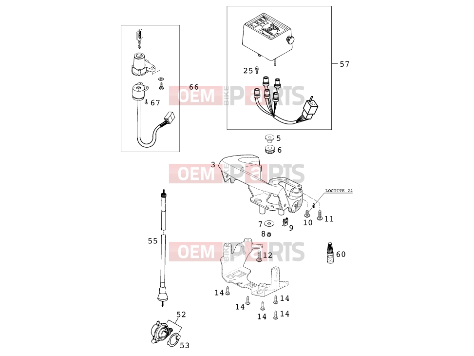 KTM 640 LC4-E SILBER (972608) [EU] 2000 INSTRUMENTS / LOCK SYSTEM|Frame|14