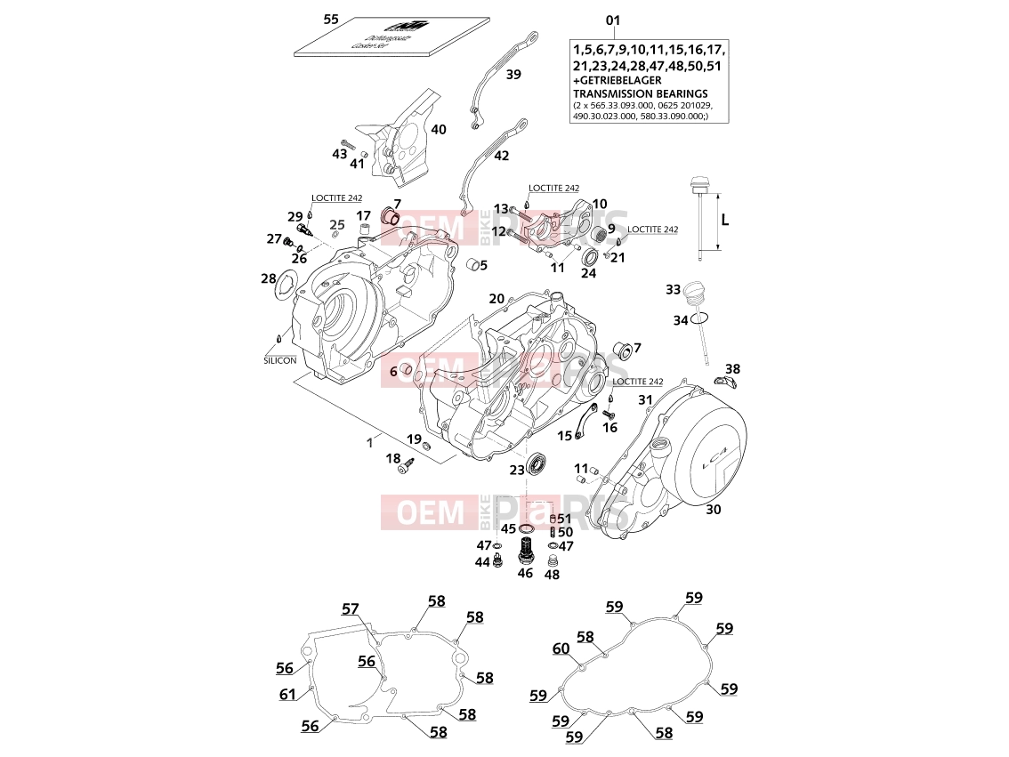 KTM 640 LC4-E SILBER (972608) [EU] 2000 Engine » ENGINE CASE