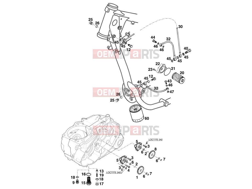 KTM 400 LC4-E (937506) [US] 2000 LUBRICATING SYSTEM|Engine|38