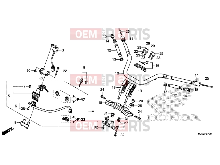 HONDA CTX1300A 2016 F-7 HANDLE PIPE / TOP BRIDGE