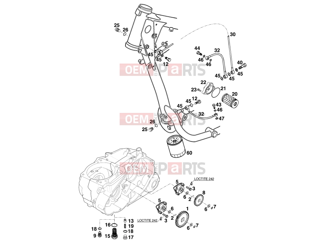KTM 620 EGS-E 11LT ORANGE/LOW (972777) [EU] 1997 LUBRICATING SYSTEM|Engine|38
