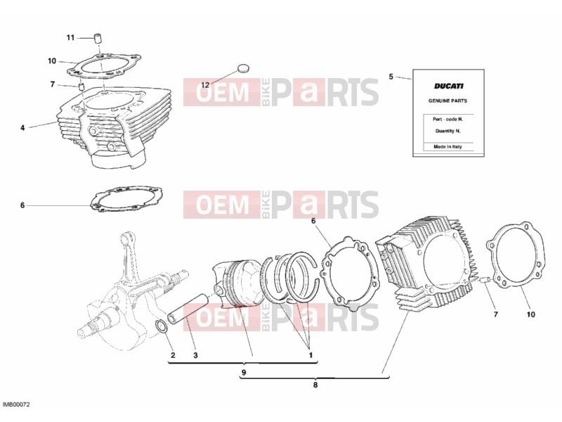 DUCATI 2006 Monster S2R 1000 CYLINDER - PISTON » ENGINE CASE