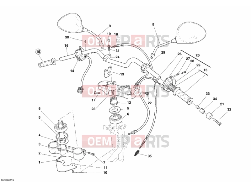 DUCATI 2006 Monster S2R 800 HANDLEBAR » HANDLE BAR