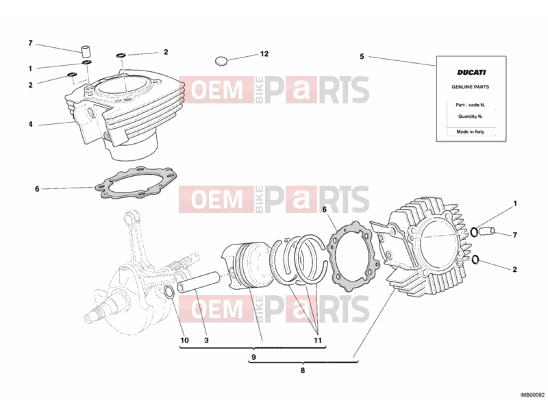 DUCATI 2006 Monster S2R 800 CYLINDER - PISTON » ENGINE CASE
