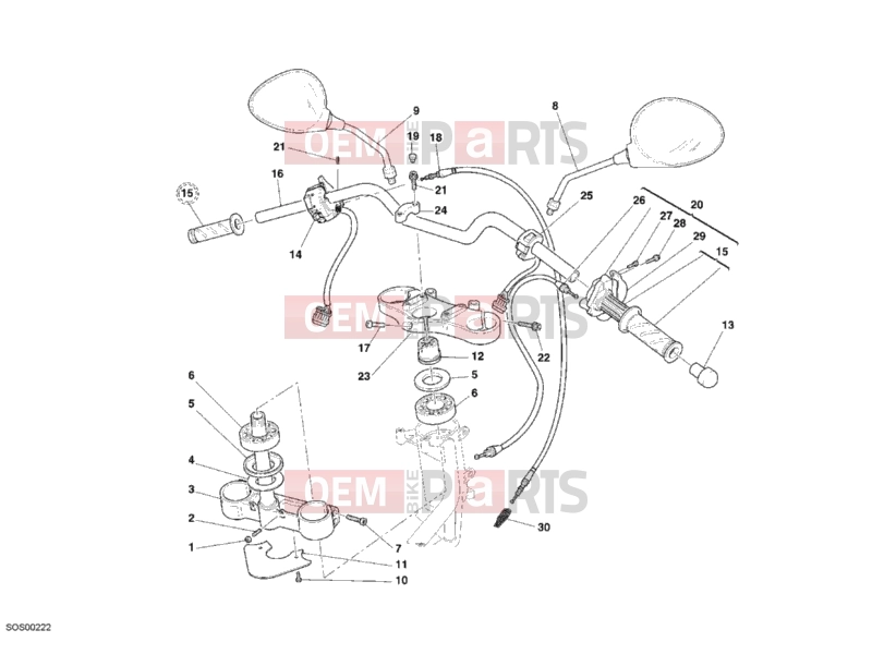 DUCATI 2006 Monster S2R 800 DARK HANDLEBAR » HANDLE BAR