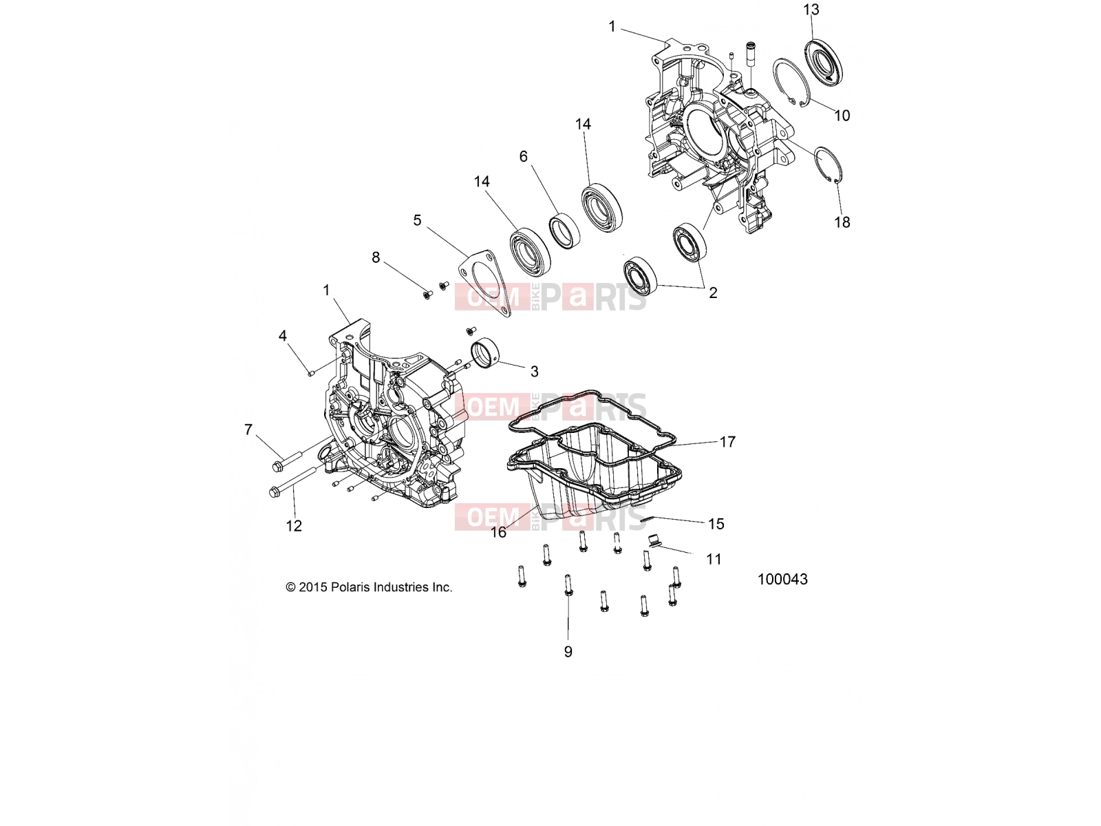 Polaris 2017 ATV SPORTSMAN 570 TRACTOR (R07) - A17SES57C1/C2/C7/CL/E1/E2/E7/EL/SET57C1/C2/E1/E2 ENGINE | ENGINE, CRANKCASE - A17SES57C1/C2/C7/CL/E1/E2/E7/EL/SET57C1/C2/E1/E2