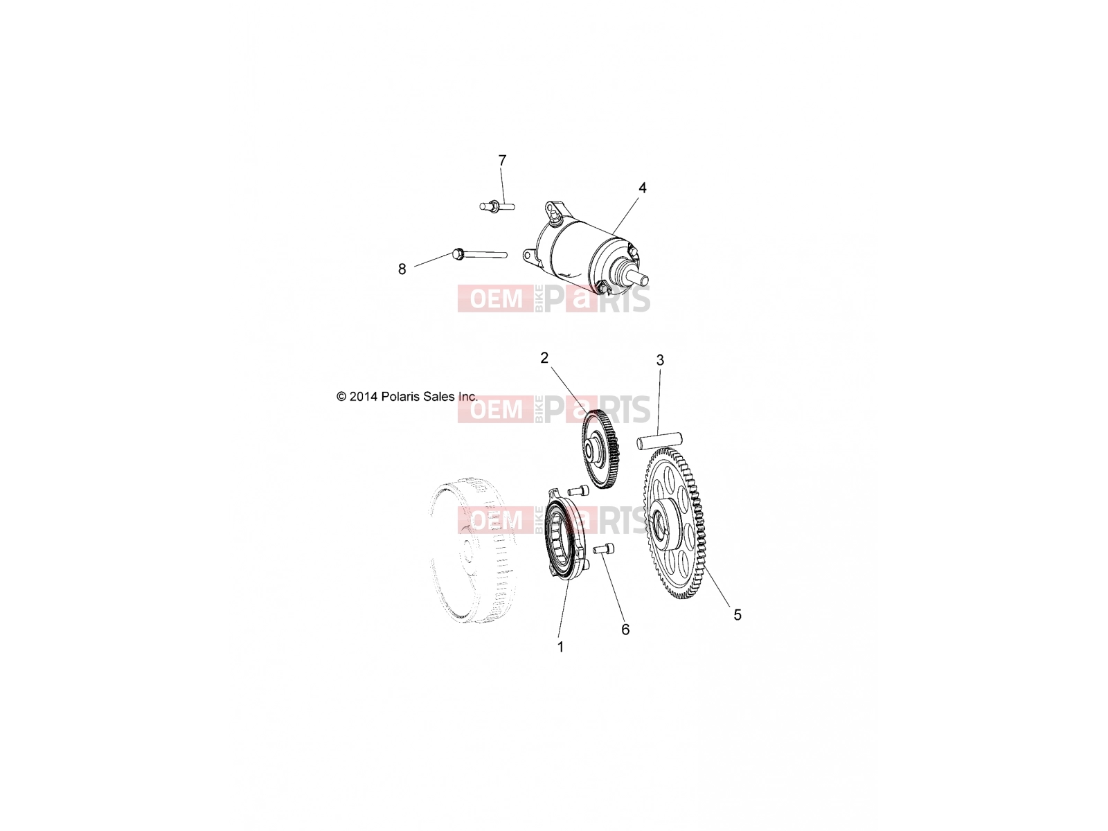 Polaris 2017 ATV SPORTSMAN 570 TRACTOR (R07) - A17SES57C1/C2/C7/CL/E1/E2/E7/EL/SET57C1/C2/E1/E2 ENGINE | ENGINE, STARTER DRIVE - A17SES57C1/C2/C7/CL/E1/E2/E7/EL/SET57C1/C2/E1/E2