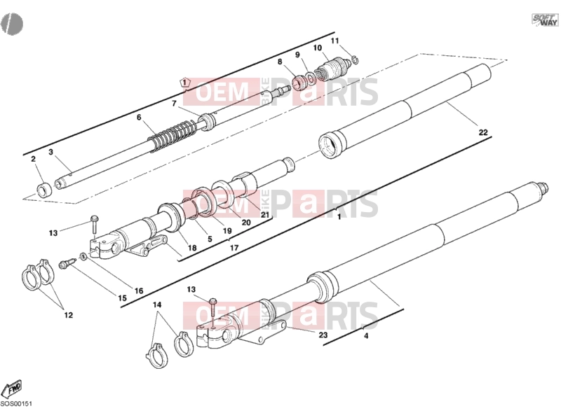DUCATI 2006 Monster S4R FRONT FORK » FRONT SUSPENSION