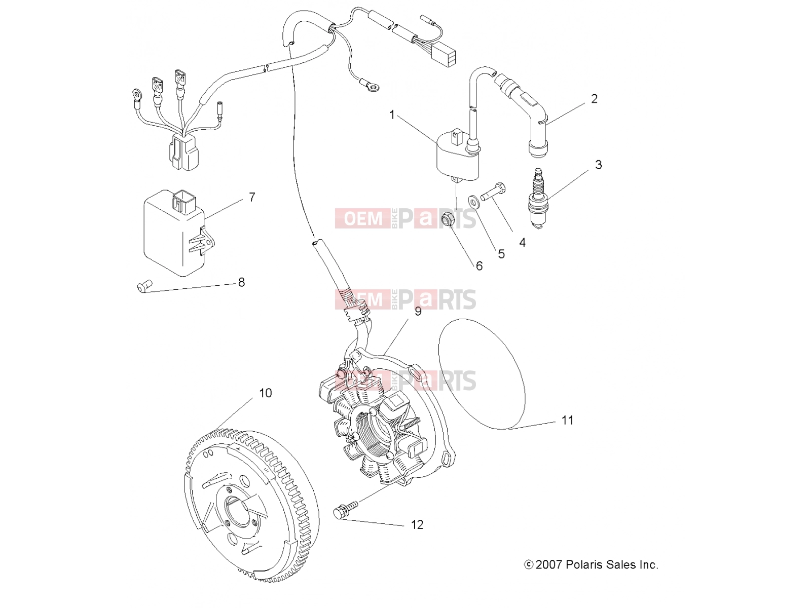Polaris 2012 ATV TRAIL BOSS 330 (A12EA32AA) ELECTRICAL » ELECTRICAL, IGNITION SYSTEM - (49ATVMAGNETO08BOSS)