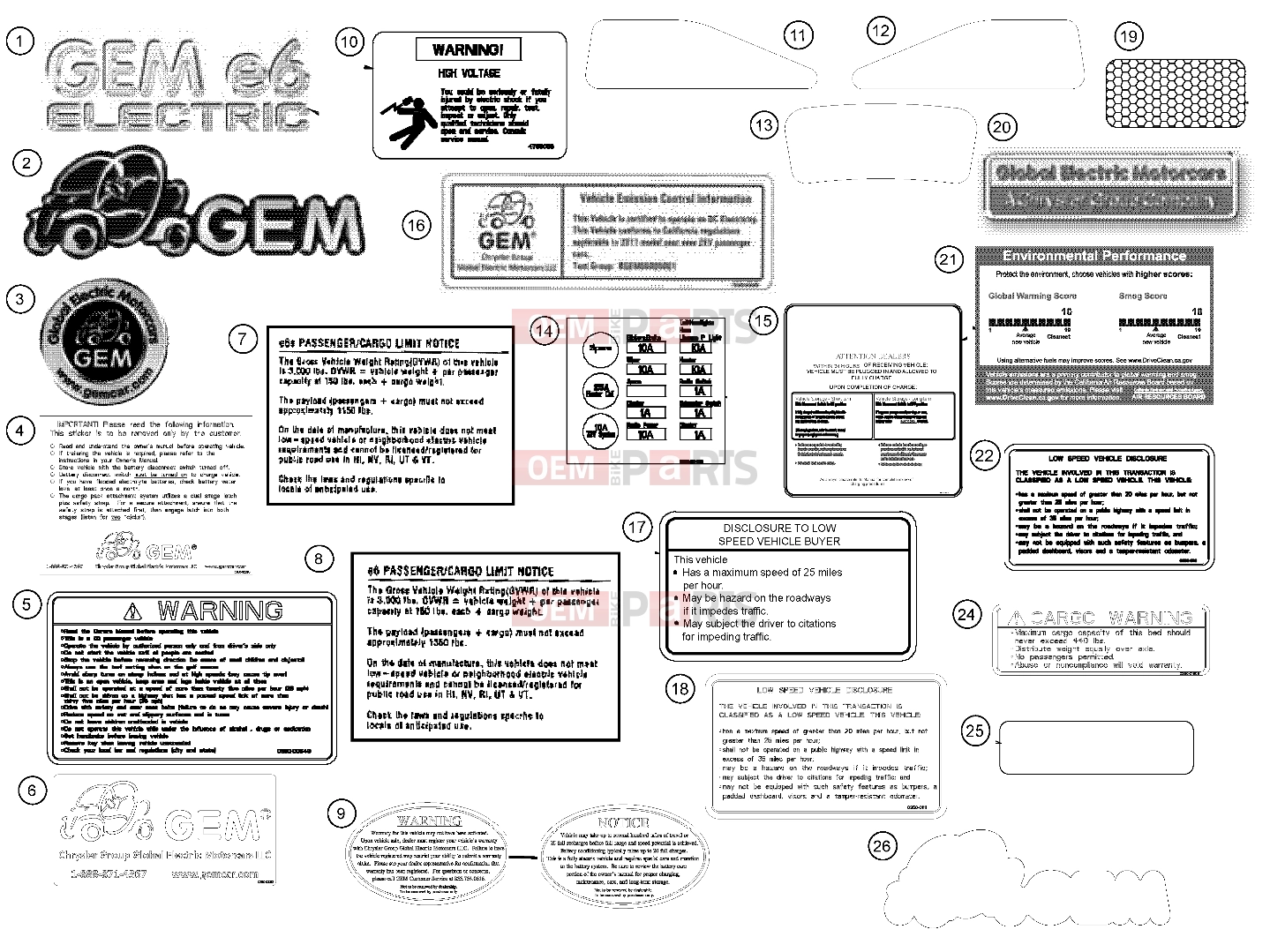 Polaris 2011 LEV GEM - e2/e4/e6/eS/eL/eLXD DECALS | DECALS, 2011 - e6 (49GEMDECALS11DECALSE6)