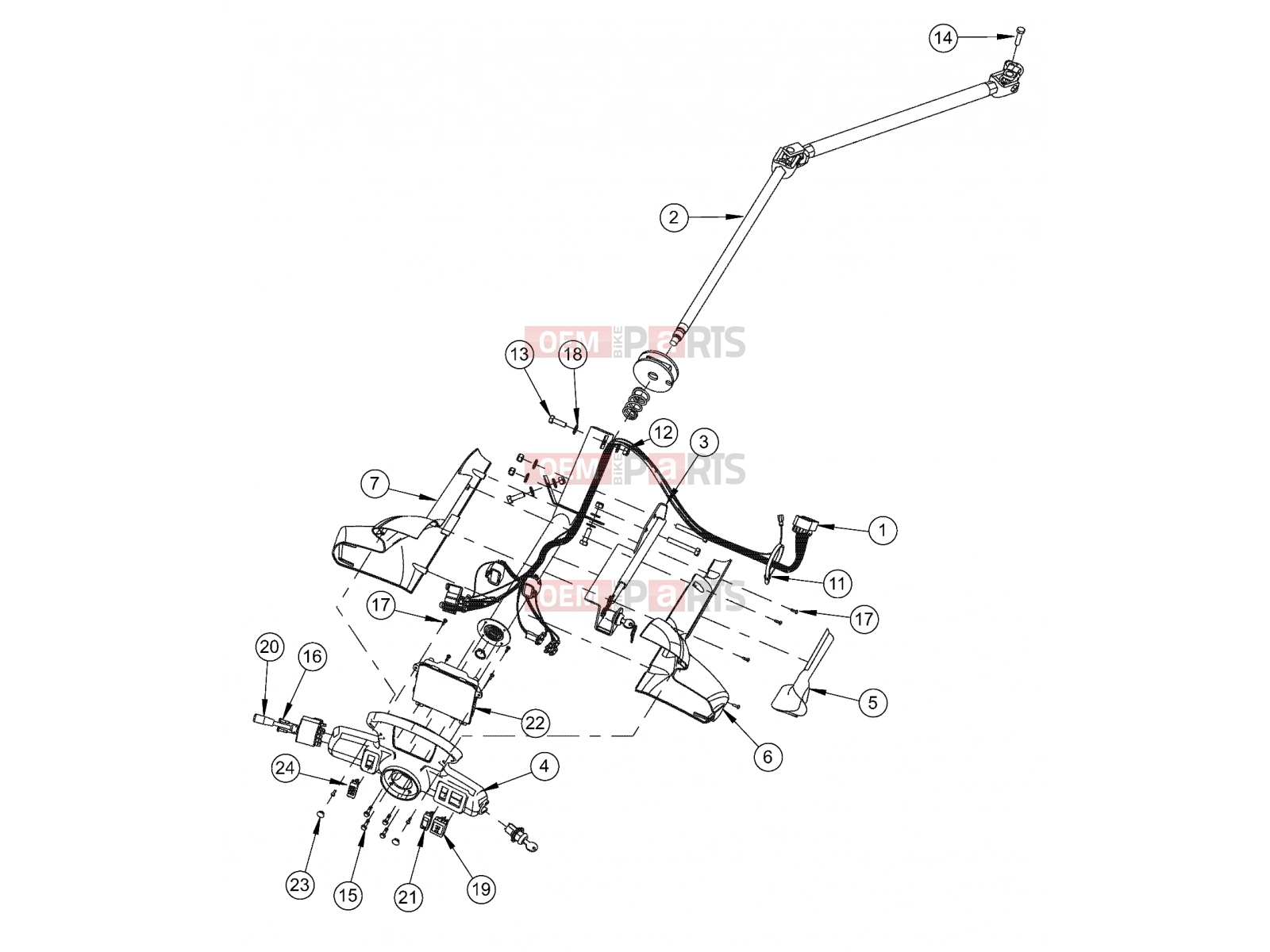 Polaris 2011 LEV GEM - e2/e4/e6/eS/eL/eLXD ELECTRICAL » ELECTRICAL, COLUMN STEERING WITH LOCK - (49GEMELECTRICAL11COLUMNLK)