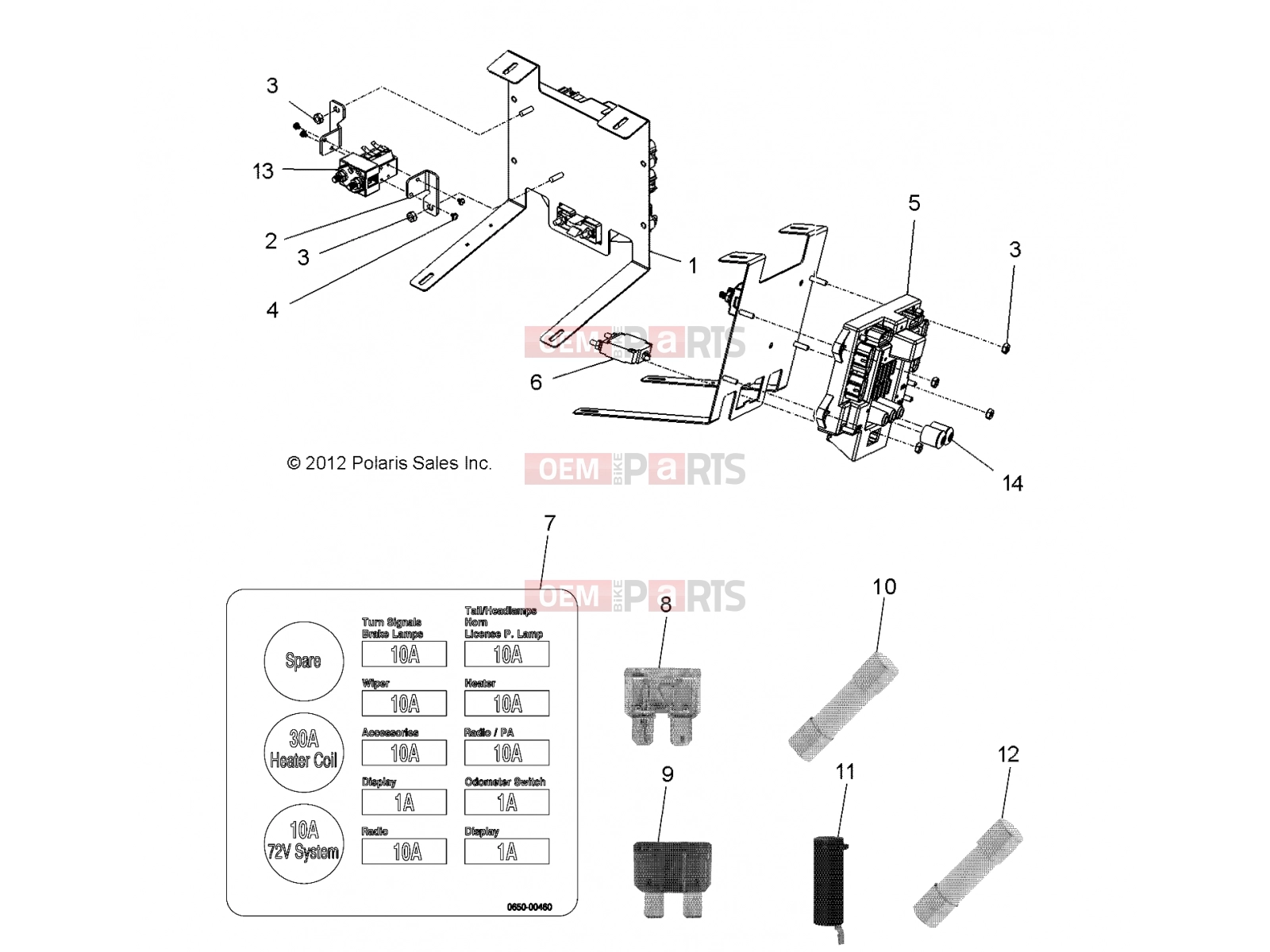 Polaris 2011 LEV GEM - e2/e4/e6/eS/eL/eLXD ELECTRICAL | ELECTRICAL, PSDM TO DASH SUPPORT - e2/e4/e6/eS/eL/eLXD (49GEMELECTRICAL11DASH)