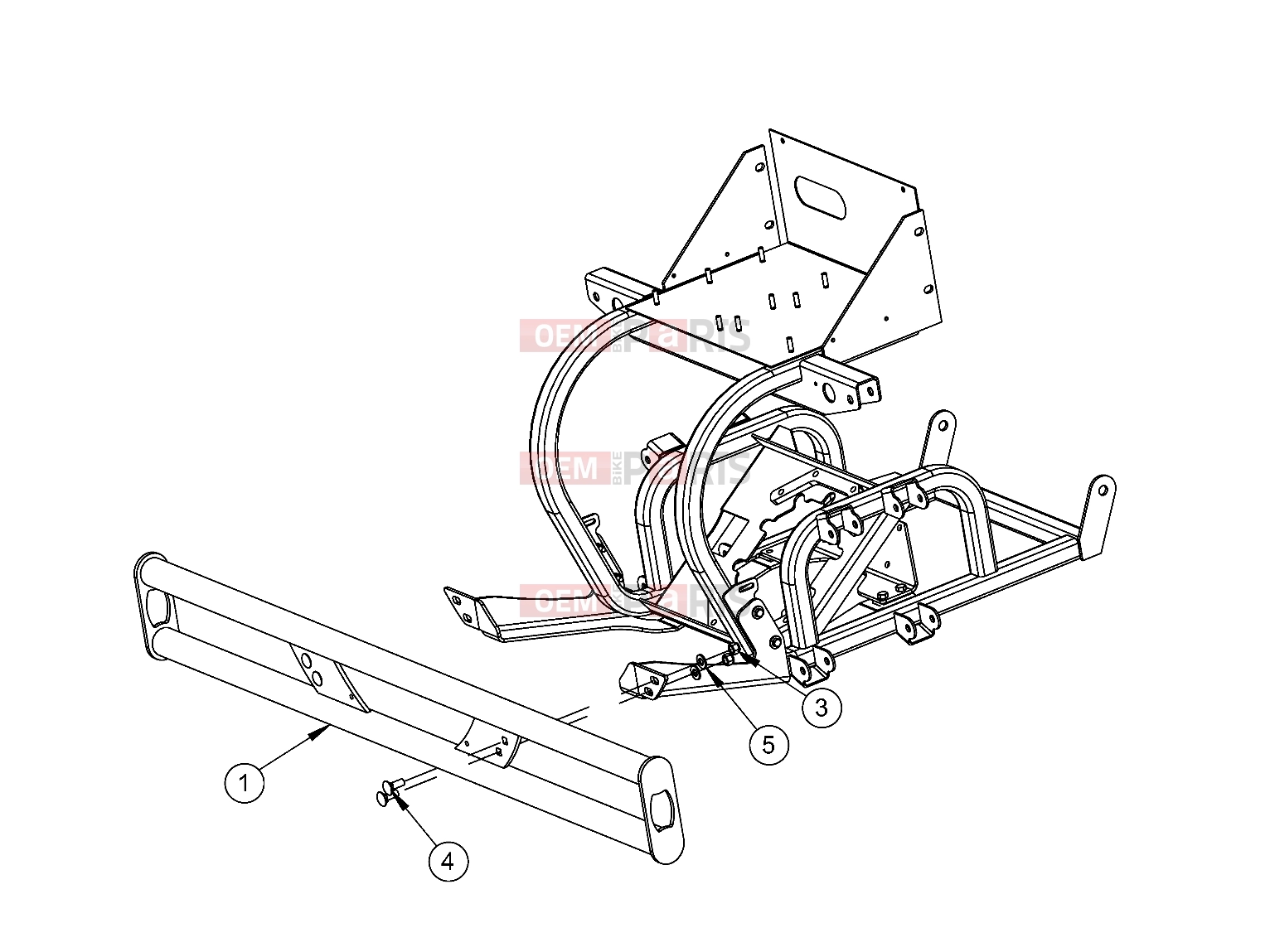 Polaris 2011 LEV GEM - e2/e4/e6/eS/eL/eLXD FRAME » FRAME, OPTIONS, BUMPER, FRONT, RUGGED - (49GEMOPTIONS11BUMPERRGD)