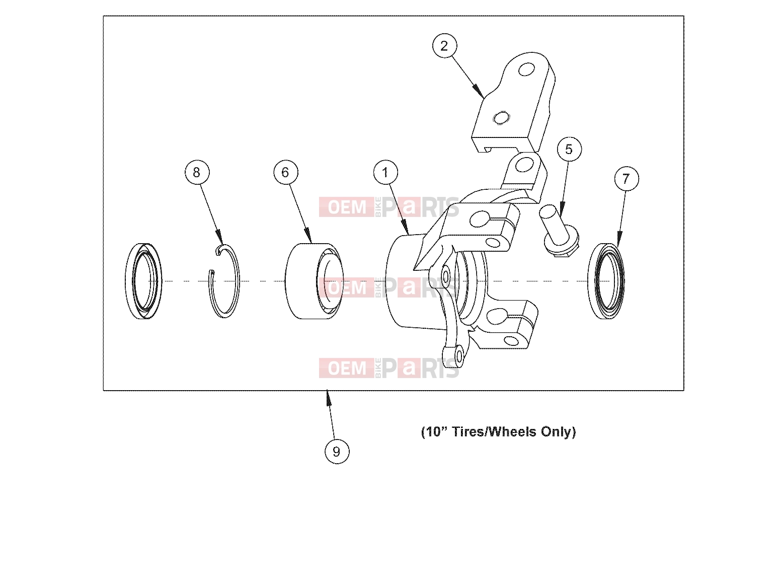 Polaris 2011 LEV GEM - e2/e4/e6/eS/eL/eLXD STEERING | STEERING, KNUCKLE, RIGHT, 7.56 DISC - e2/eS (49GEMSTEER11KNUCKLERT)