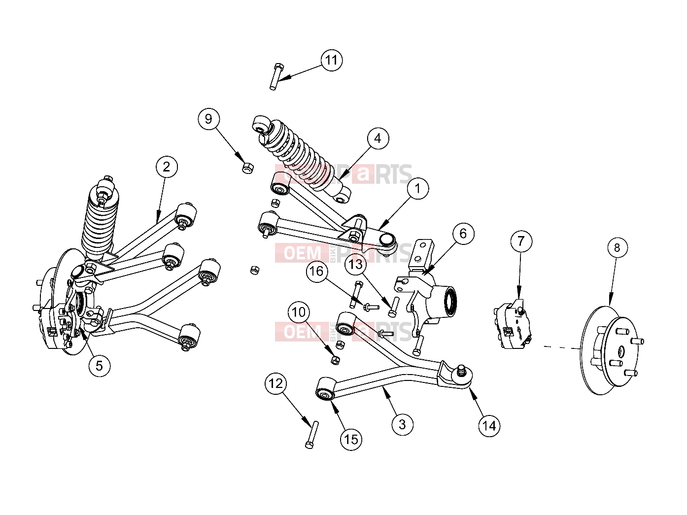 Polaris 2011 LEV GEM - e2/e4/e6/eS/eL/eLXD SUSPENSION | SUSPENSION, FRONT - e2/e4/eS/eL (49GEMSUSP11FRTE2)