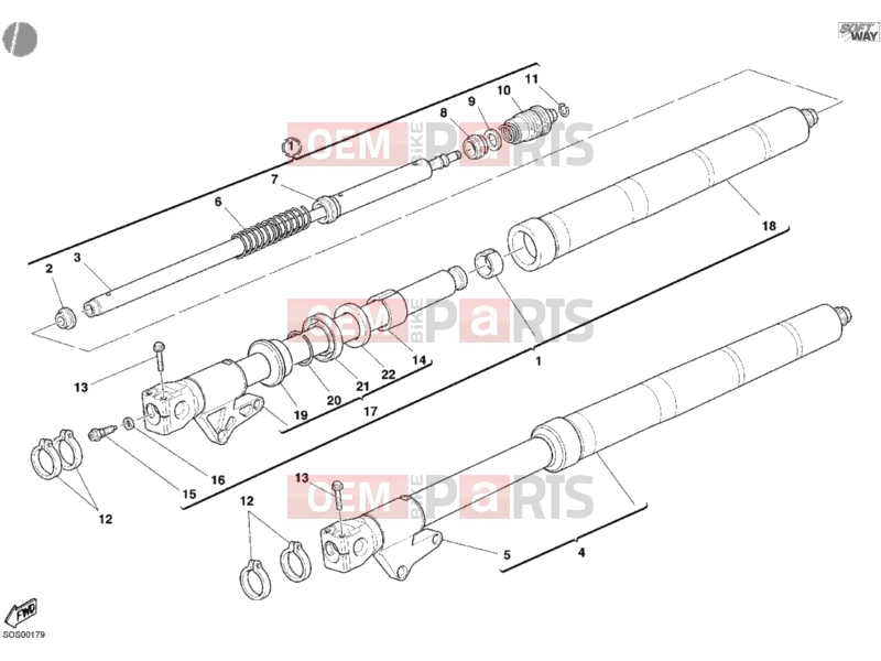DUCATI 2006 Sporttouring ST3 FRONT FORK » FRONT SUSPENSION