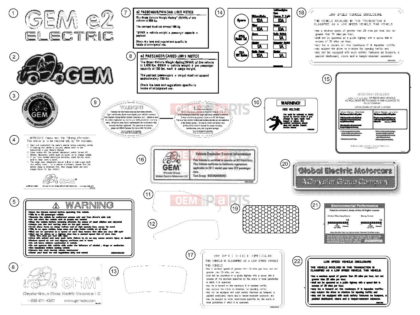 Polaris 2009 LEV GEM - E2/E4/E6/ES/EL/ELXD DECALS | DECALS, 2011 - e2 (49GEMDECALS11DECALSE2)
