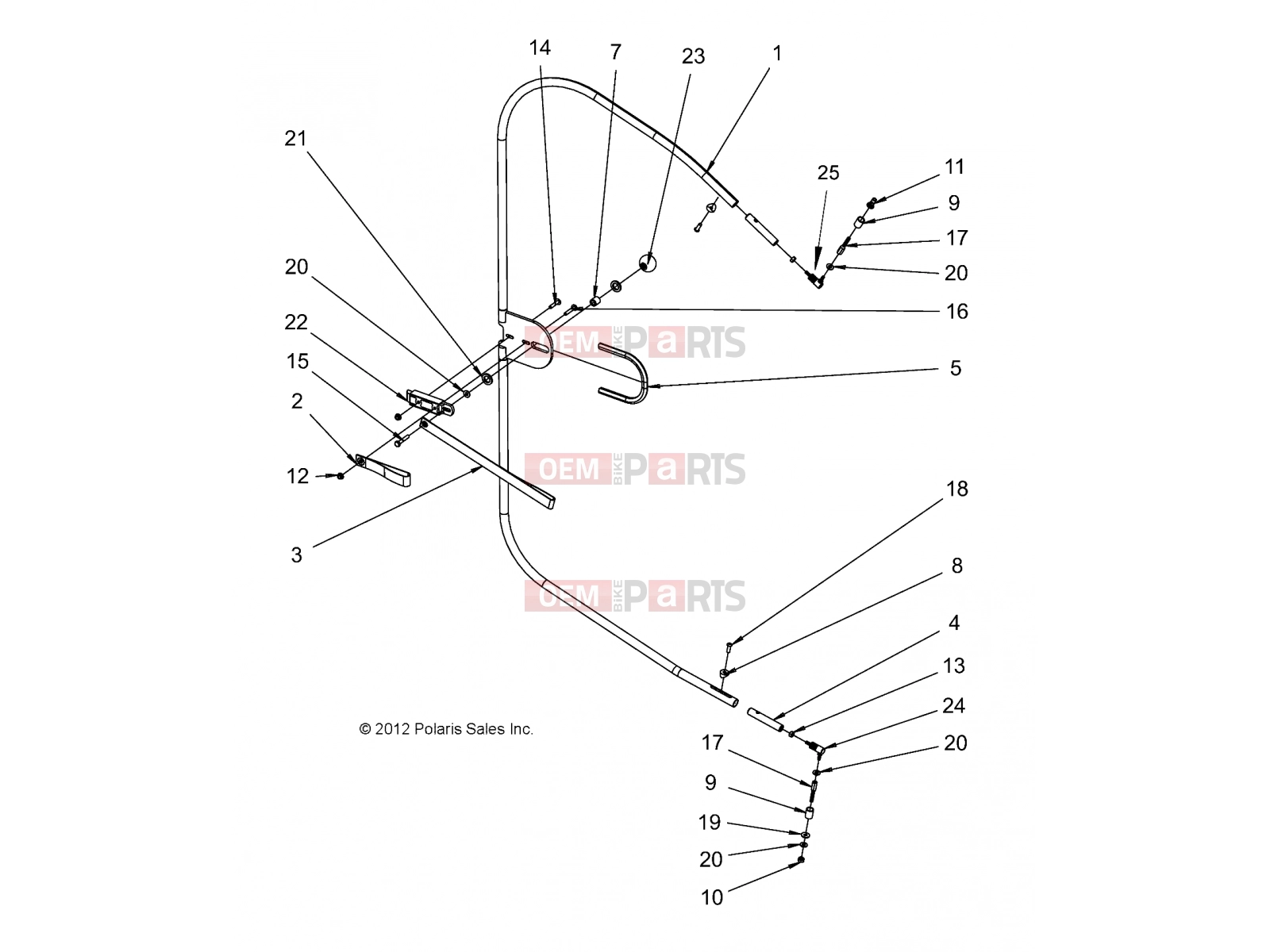Polaris 2008 LEV GEM - E2/E4/E6/ES/EL/ELXD BODY | BODY, OPTIONS, FRAME LEFT/RIGHT FRONT - e4 (49GEMOPTIONS11FRAMEFRT)