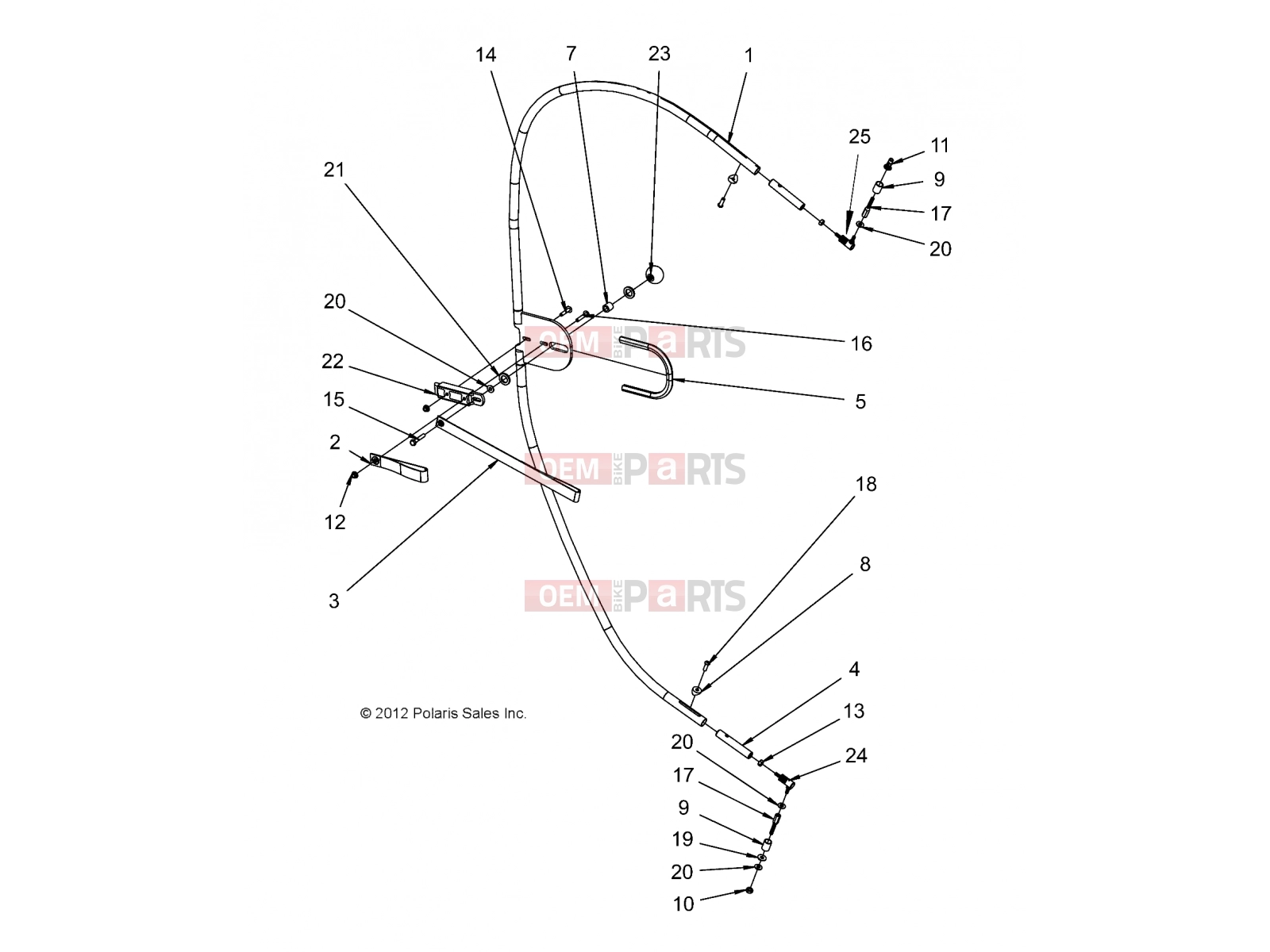Polaris 2008 LEV GEM - E2/E4/E6/ES/EL/ELXD BODY | BODY, OPTIONS, FRAME LEFT/RIGHT REAR - e4 (49GEMOPTIONS11FRAMERR)