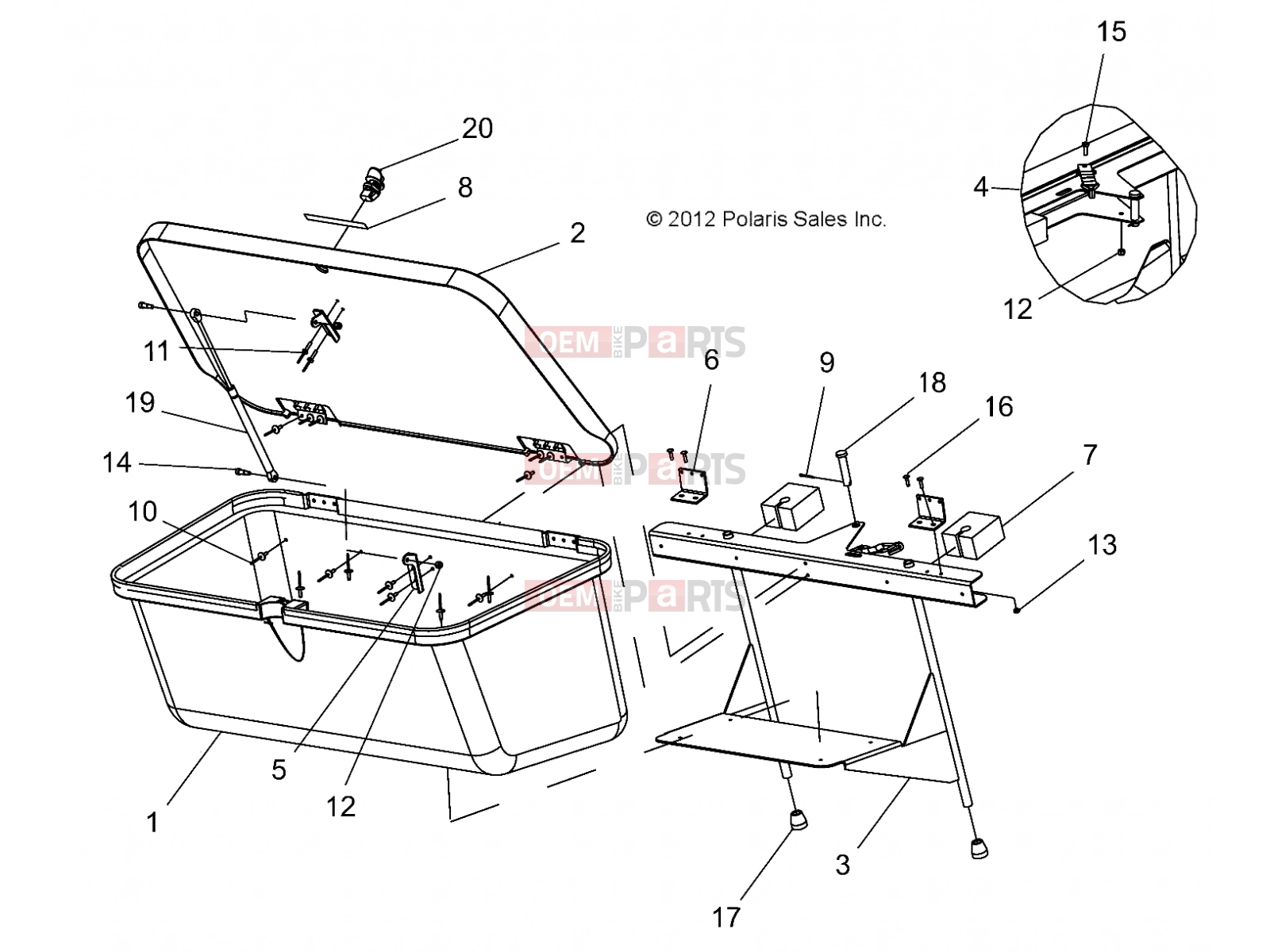 Polaris 2008 LEV GEM - E2/E4/E6/ES/EL/ELXD BODY | BODY, OPTIONS, TRUNKBACK - e2/e4/e6 (49GEMOPTIONS11TRUNKBACK)