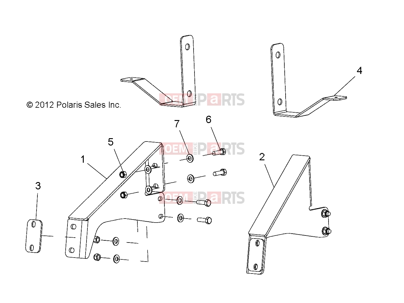 Polaris 2008 LEV GEM - E2/E4/E6/ES/EL/ELXD FRAME | FRAME, OPTIONS, BUMPER, BRACKET, REAR - e6 (49GEMOPTIONS11BRKTRR)