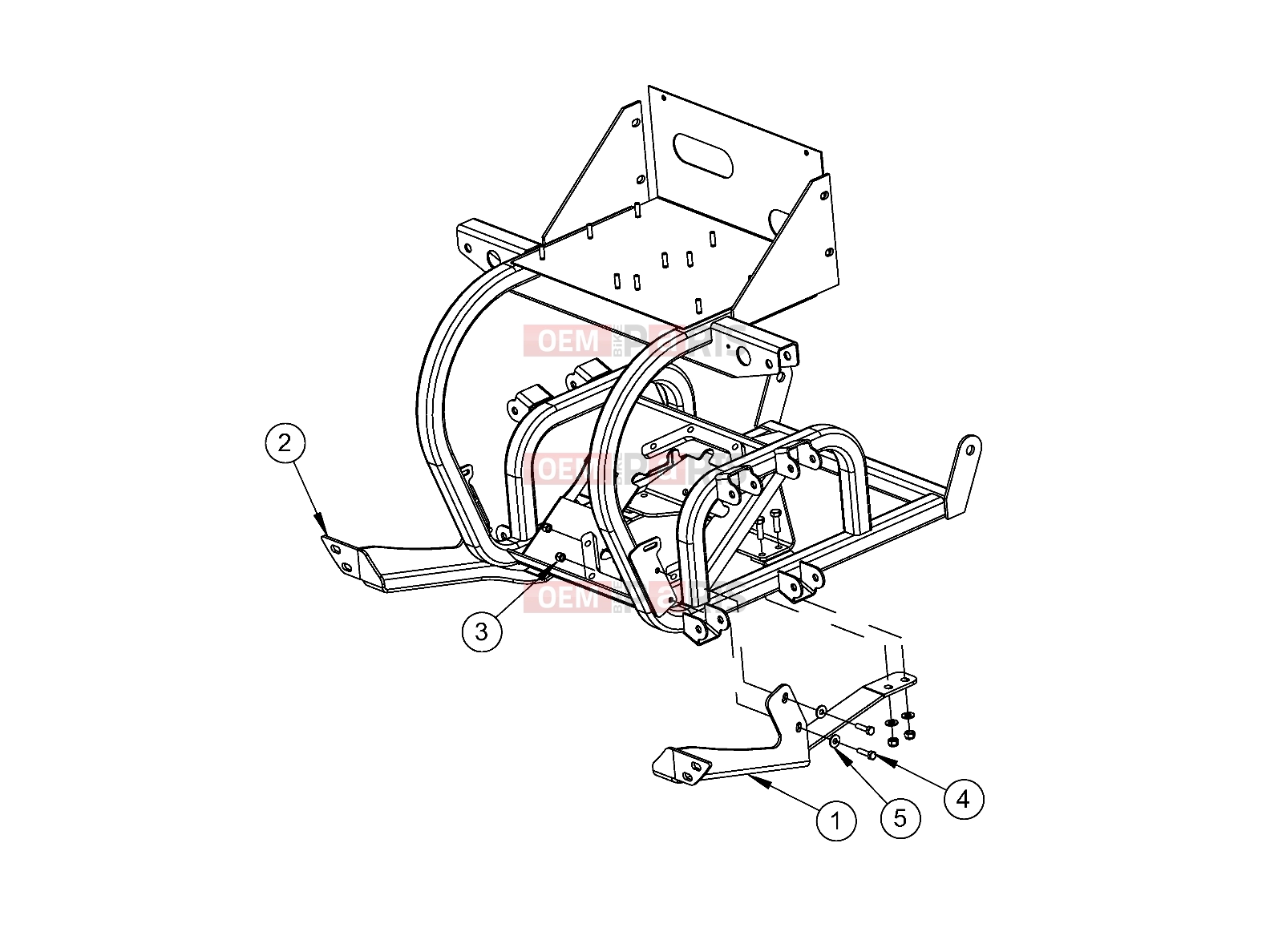 Polaris 2008 LEV GEM - E2/E4/E6/ES/EL/ELXD FRAME | FRAME, OPTIONS, BUMPER, MOUNT, FRONT, RUGGED - e2/e4/e6/eS/eL/eLXD (49GEMOPTIONS11BUMPERMT)