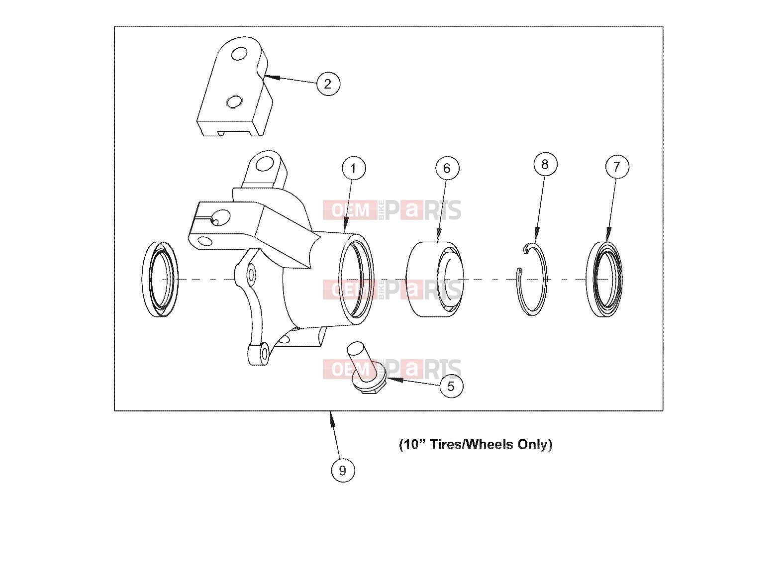 Polaris 2007 LEV GEM - E2/E4/E6/ES/EL/ELXD STEERING | STEERING, KNUCKLE, LEFT, 7.56 DISC - e2/eS (49GEMSTEER11KNUCKLELT)