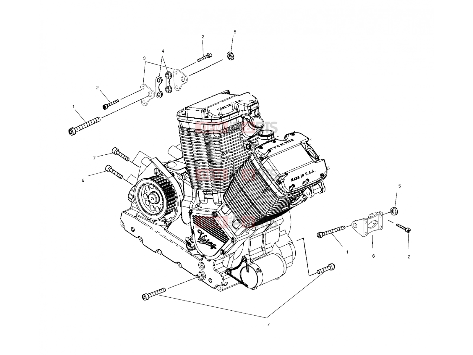 VICTORY 2001 SPORTCRUISER (V01CS15LE) ENGINE | ENGINE, MOUNTING - V01CS15DA (4966166616B014)