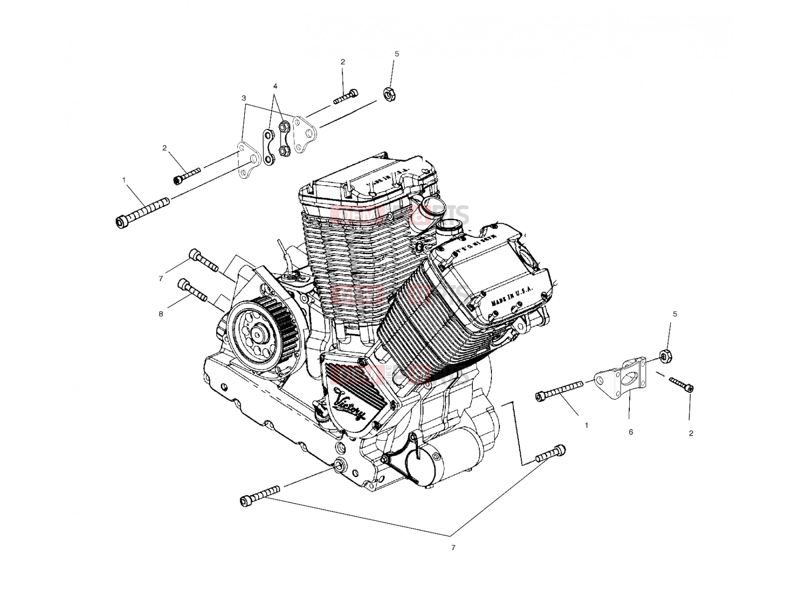 VICTORY 2000 SPECIAL EDITION (V00CB15DCS) ENGINE » ENGINE, MOUNTING - (4960146014C002)